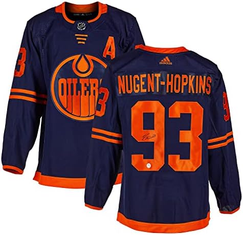 Ryan Nugent-Hopkins Edmonton Oilers potpisan mornarsko alt Adidas Jersey - autogramirani NHL dresovi