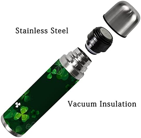 Vantaso Happyn St Patrick's Clover Shamrock Green Bottle Insulirana dvostruka zidna vakuumska šalica za