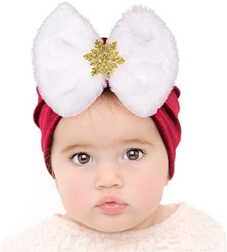 Qiansail Baby Toddler Djevojke Djeca Baršunasti Šešir Plišana Velika Mašna Traka Za Kosu Božićna Traka Za