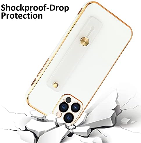 Teavght kompatibilan sa iPhone 13 Pro Case 6,1 inčni mekani TPU bijeli oblaganje s podesivim ručnim kabinama Kickstand otporne na scrat otporne na udarce otporna na udarce protiv pada