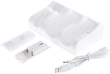 Sretan 3in1 USB postolje / stanica / pristanište + dvostruko 1800mAh punjiva baterija za Wii / Wii U Remote