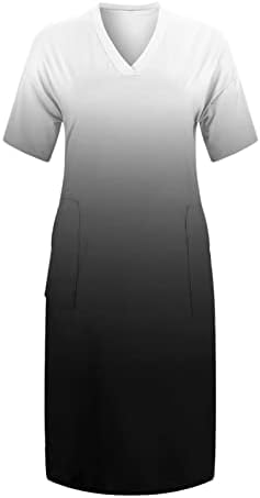 Obuci plus veličina haljina za žene predimenzionirana V izrez Tunnic Tunic haljina s džepovima s džepovima