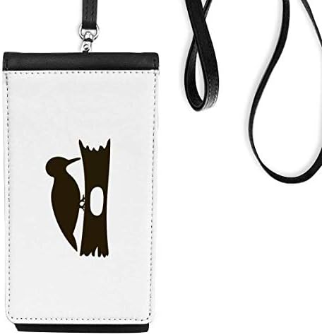 Crni Woodpecer za životinje portreta telefon novčanik torbica Viseće mobilne torbice Crni džep