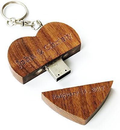 Personalizirani drveni orah u obliku srca 8 GB USB fleš pogon, poklon za vjenčanje foto-skladišta)