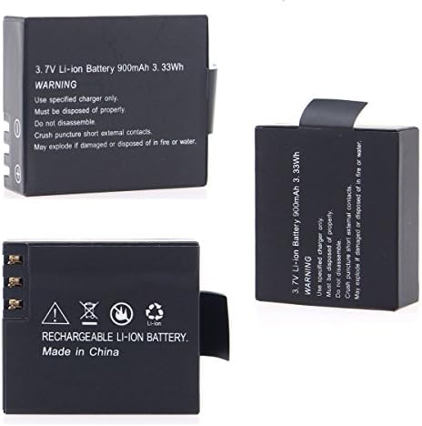 Vvhooy action kamera baterija 2 kom 37V 900mAh punjive li-jonske baterije sa USB punjačem, kompatibilno