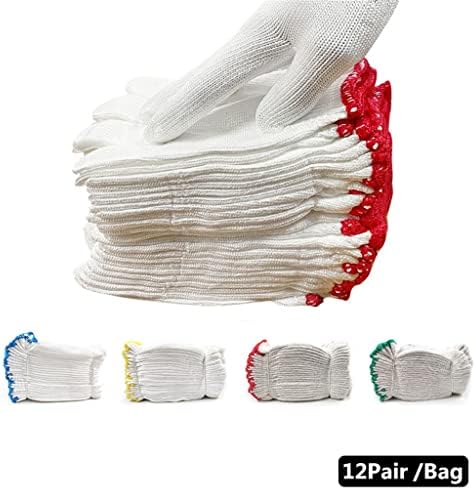 Rukavice 12pairs najlonske rukavice debela otpornost na habanje osiguranje rada zaštitna pamučna pređa