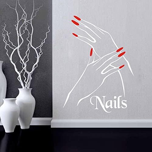 JUEKUI prozor vinil naljepnica Salon za nokte citat zidna naljepnica Nail Art zidni Muralni kozmetički Salon