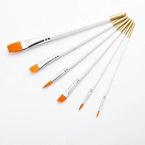 WSSBK 6kom / Set drvena ručka akvarelna olovka za boje četke za boje zalihe crtanje Art Bijelo slikarstvo