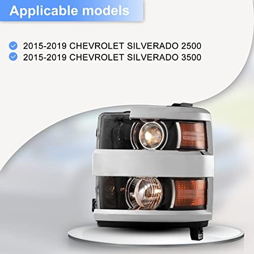 Roxx farovi za 2015 2017 2018 2019 Chevy Silverado 2500 3500, zamjene farova sa dugim kratkim svjetlima,