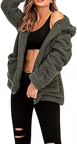 OVERMAL modni Casual ženski džemper s kapuljačom plišani džepni jednobojni kaput