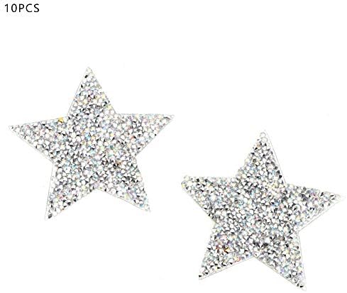 Naljepnice od zvijezda Rhinestone, 10pcs Star flasteri, zvjezdani zvjezdani zvjezdani željezo na zakrpe