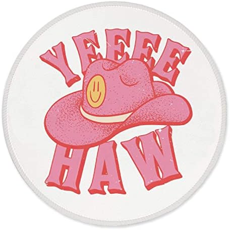 Znzd Hot Pink Yeehaw Cowgirl Hat Smiley Face Mouse Pad 7,9 x 7,9 inča, Ružičasta Preppy Neklizajuća gumena