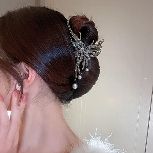Bybycd leptirske kandže kandže kristalne kose za kosu Frizurip morski pas Clip frizerski list Ponytail Držač