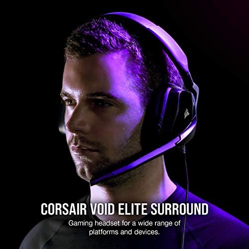 Corsair void elite surrol premium igranje za igre sa 7.1 surround zvukom, ugljikom