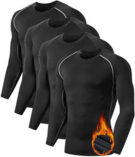 5 ili 4 pakovanje Muška košulja za termičku kompresiju Fleece obložen dugim rukavima Atletski sloj hladnog