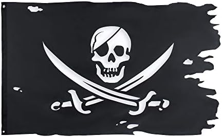 Jack Rackham Zastava 3x4. 8Fts Široki mač stare kosti lobanje gusarski Transparent jezivo raščupan