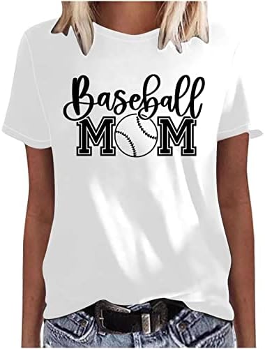 Bejzbol mama majice za žene, ljeto grafički Tee Funny Casual kratki rukav Tops bluze udoban labave T-Shirt