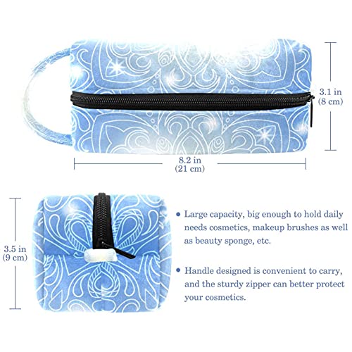 Torba za šminku Travel Kozmetička torba Plava sjajna mandalas toaletna vrećica Organizator torbica sa patentnim