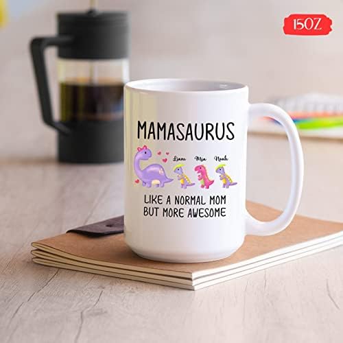 Prilagođena Mamasaurus šolja, mama šolja za kafu, mama šolja dinosaurusa, pokloni za mamu, smešna šolja