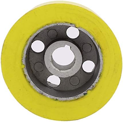 X-dree 100mm x 20mm x 60mm silikonski pinč valjak valjka za kotač na kotačima žuta (100 mm x 20 mm x 60