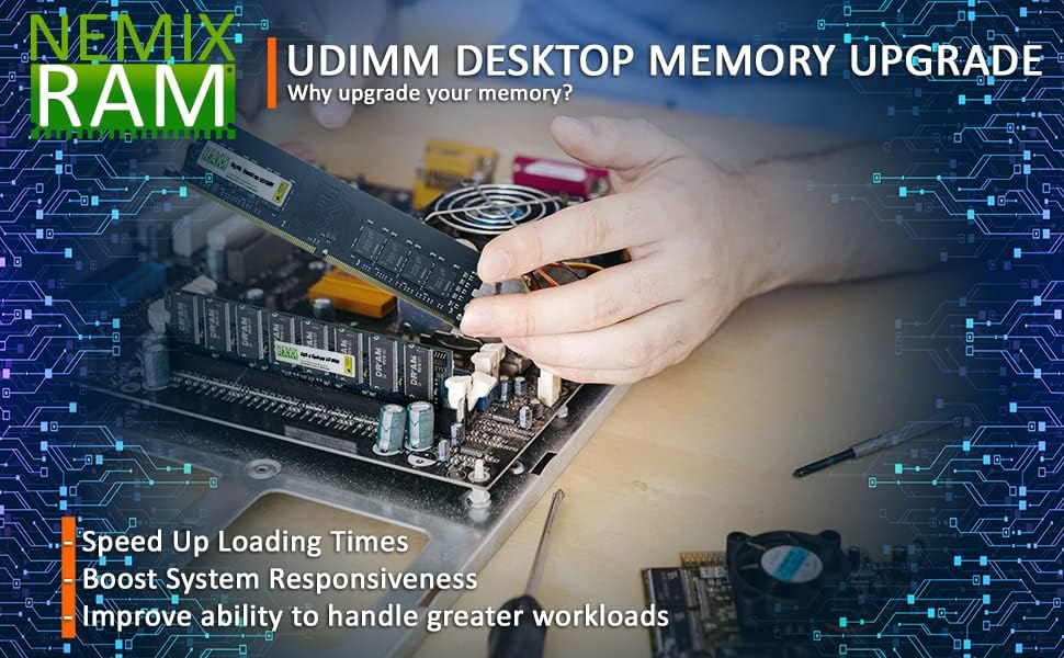 16GB DDR4-2666MHz PC4-21300 Non-ECC UDIMM 2RX8 1.2V Nepuštena memorija za desktop PC od Nemix Ram