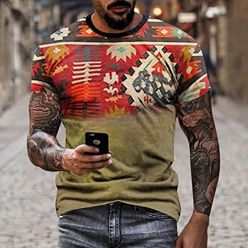 XXBR vojnik majice kratkih rukava za Muške modne ulice 3D Aztec Boho grafički tee vrhovi retro mišića casual