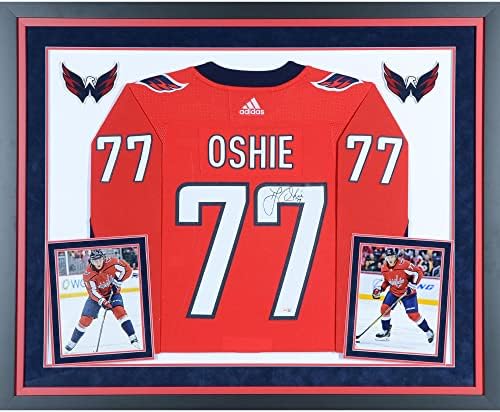T.J. Oshie Washington Capitals Deluxe uokviren autentični dres Red Adidas - autogramirani NHL dresovi