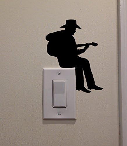 YINGKAI Cowboy svira gitaru na prekidaču svjetla naljepnica sa vinil zidnom naljepnicom umjetnička dnevna