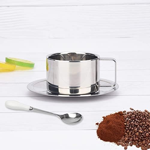 Cyberone šalice za kavu sa tanjirima i kašikom, set espressova od nehrđajućeg čelika za više od nehrđajućeg