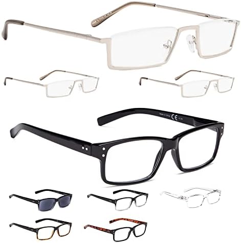 LUR 3 pakovanja metalnih naočala za očitavanje metala + 6 paketa klasične naočale za čitanje