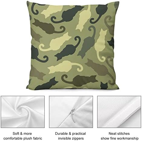 Kamuflažne mačke kvadratne plišane bacanje jastuk za jastuk Soft jastuk ne pokriva umetkom na jastuku