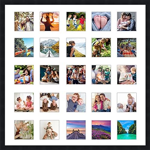 CountryArthouse Crni kolaž sa prostirkom - 22x22 Frame za 4 x 4 fotografije - crni matted instagram 4x4