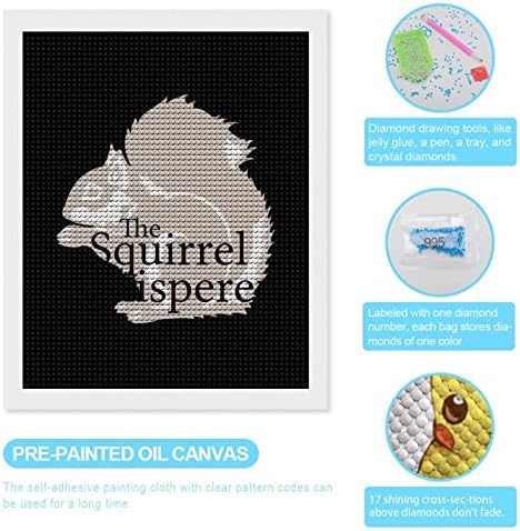 Whosperer squirrel Dijamantni setovi DIY boje pune bušilice Dijamantno slikanje slika umjetnosti za kućni