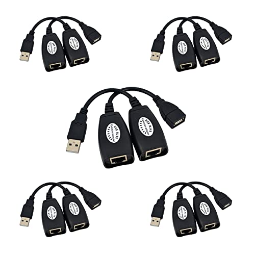 CMPLE - 5 pakovanje USB RJ45 LAN kabel, Ethernet USB produžni kabel kabela do 150ft, Ethernet konektorski