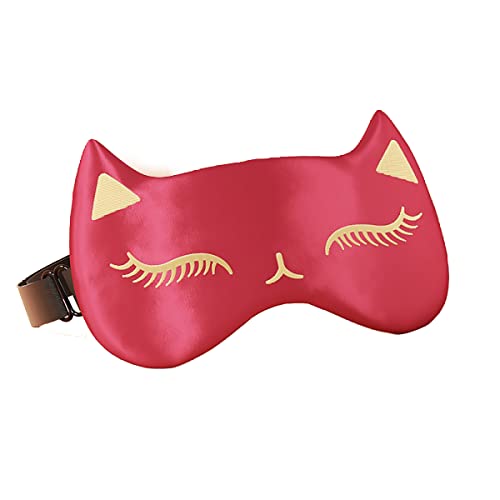 MULBERRY SLEK MASKA MASKA EYE, mulberry svilena maska ​​za spavanje, meka i udobna, sa slatkim mačjim