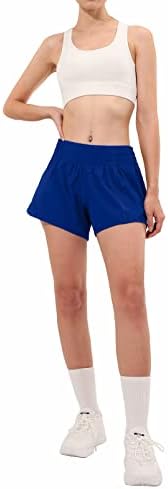 Aurefin Atletski kratke hlače za žene, žene, žene plus veličine trčanja kratke hlače sa oblogom i džepom