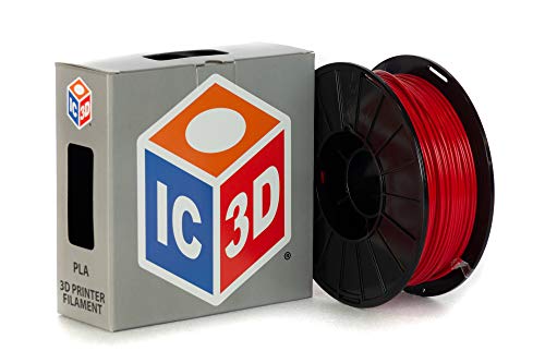 IC3D crvena 1,75mm PLA 3D filament pisača - 1 kg kalem - dimenzionalna tačnost +/- 0,05 mm - profesionalna