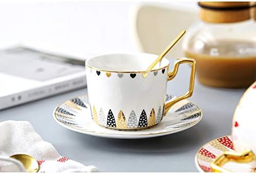 Čaša za kafu Luksuzne čajne čaj i tanjur Britansko popodne čaj keramičke kafe kup Tazas de cafe espresso