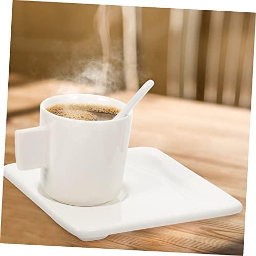 LuxShiny 1 set kafe šalice espresso bijeli šolji za kafu šalice čaja i praktičari šalice kafe sa kockicama