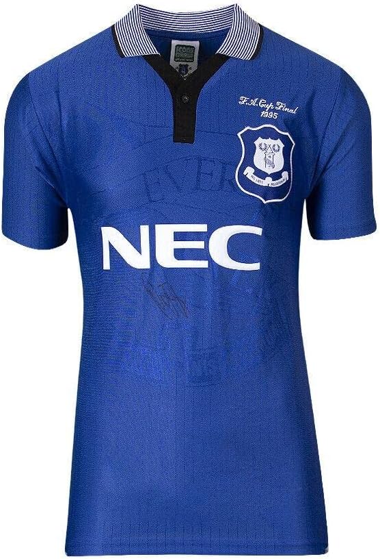 Duncan Ferguson potpisao Everton košulju - 1995. FA Cup pobjednici Autograph Jersey - autogramirani nogometni