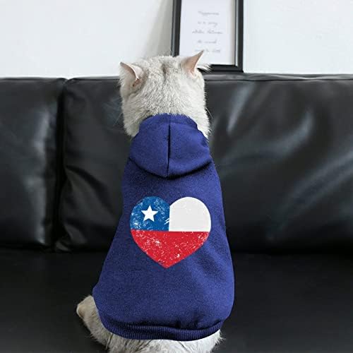 Čile Retro zastava u obliku srca Personalizirani kućne ljubimce dukseve mekane ugodne pseće odjeće Prozračne