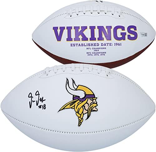 Justin Jefferson Minnesota Vikings Autographing Whitene ploče Fudbal - Autografirani fudbali