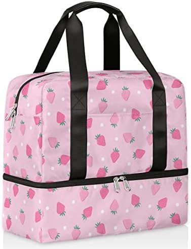 Sportska gym torba slatka jagoda ružičasta putovanja duffel torba vodootporna lagana plivanja torba za prtljažnike
