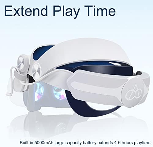 8VR kaišev za glavu s baterijom za oculus Quest 2, podesivi elitni remen sa baterijom od 5000mAh za poboljšanu