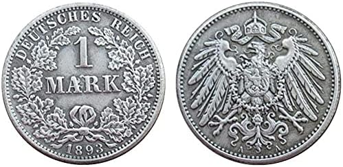 Njemačka 1 Mark 1893 Adefg 外 Compion Copy Silver Coin