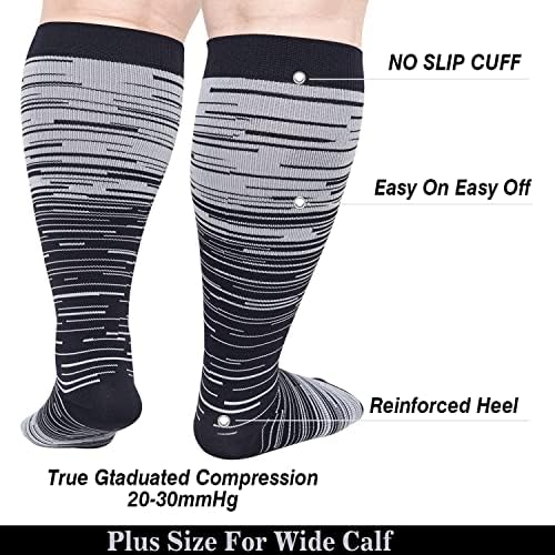 Plus size kompresijske čarape široki teleći muškarci žene do koljena visoko 20-30 mmhg prozračna cirkulacija