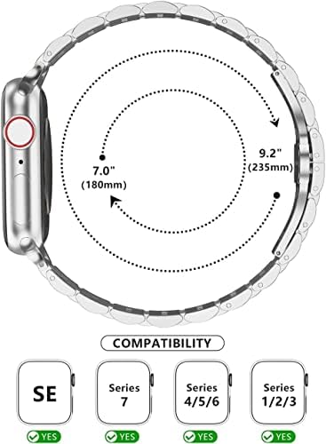 Rukodono od nehrđajućeg čelika satova kompatibilan sa Apple Watch serijom 8/7/6/5/4 SE, modni satovi za