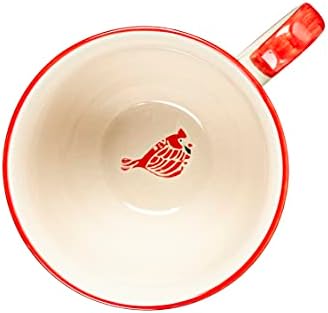 14 oz zelenih točkica keramička čaša sa kardinalom iznutra naljepnica