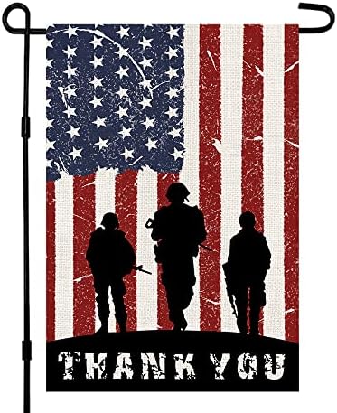 Patriotski američki vojnik Hvala Vrtna Zastava 12x18 inča dvostrano 4. jula Dan nezavisnosti spomen dan