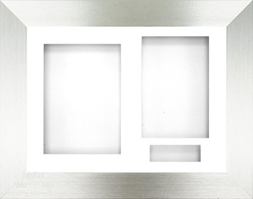 Babyrice 11.5x8.5 četkani srebrni 3D okvir zaslona / bijeli nosač i podlozi 3 rupe